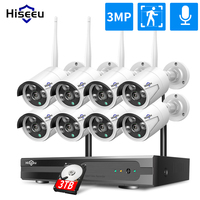 3MP 1536P CCTV 8CH bezprzewodowy zestaw monitoringu NVR 3MP 3TB 1080P na zewnątrz IR Night Vision IP kamera Wifi System bezpieczeństwa nadzoru Hiseeu zestaw 1